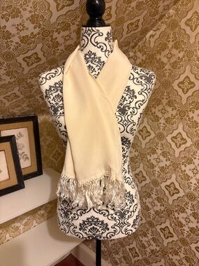 Vintage Cream Silk Scarf